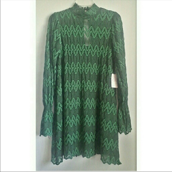 🆕Free People Simone Mock Neck Lace Dress - Picture 4 of 4